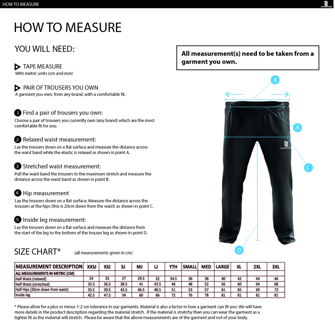 POPLIN TRACK PANT WITH LYCRA-Black - Size Guide